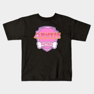 Auntie Patrol Family Dog Mom Dad Funny Gifts Birthday Party Kids T-Shirt